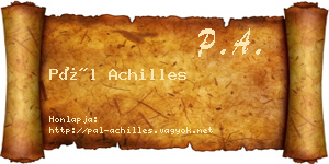 Pál Achilles névjegykártya